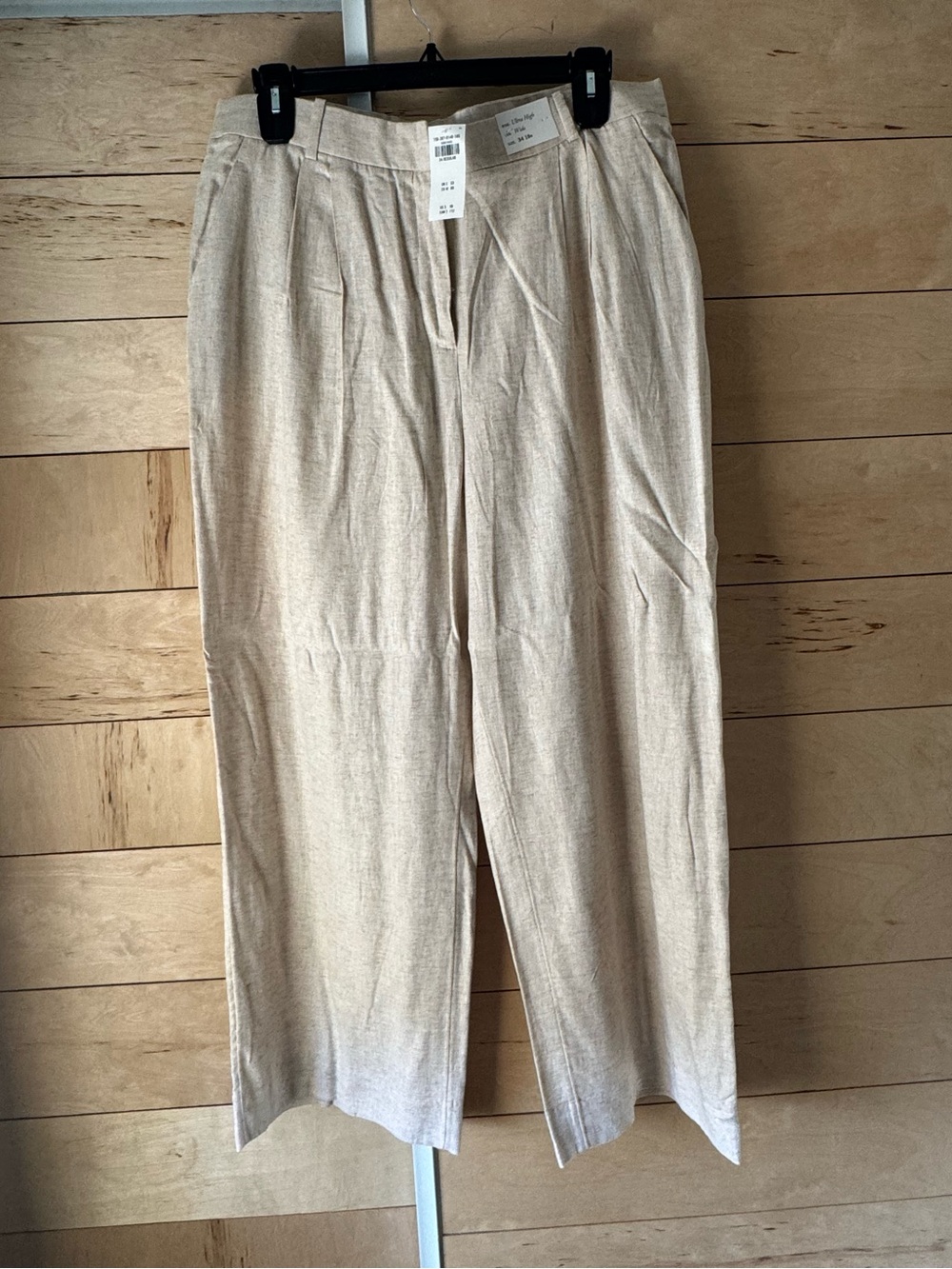 Abercrombie & Fitch Neutral Beige Wide-Leg Trousers